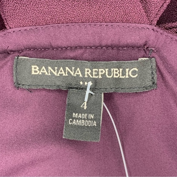 NEW Banana Republic Purple Eggplant Cocktail Dress Event Party Size 4 Stretch - Picture 9 of 9